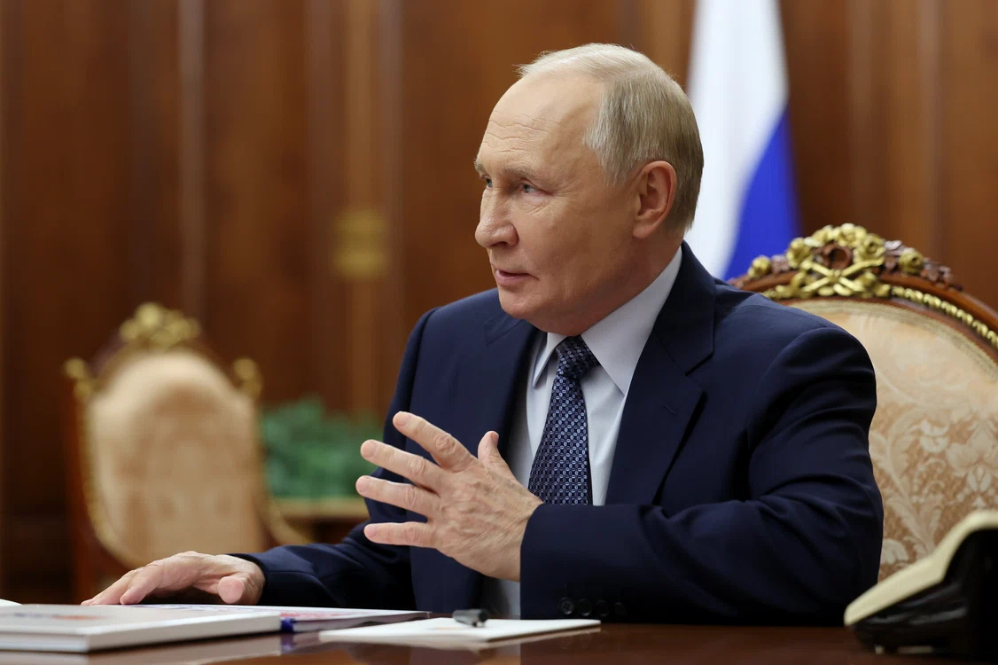 Vladimir Putin în cadrul unei întâlniri la Kremlin FOTO EPA-EFE