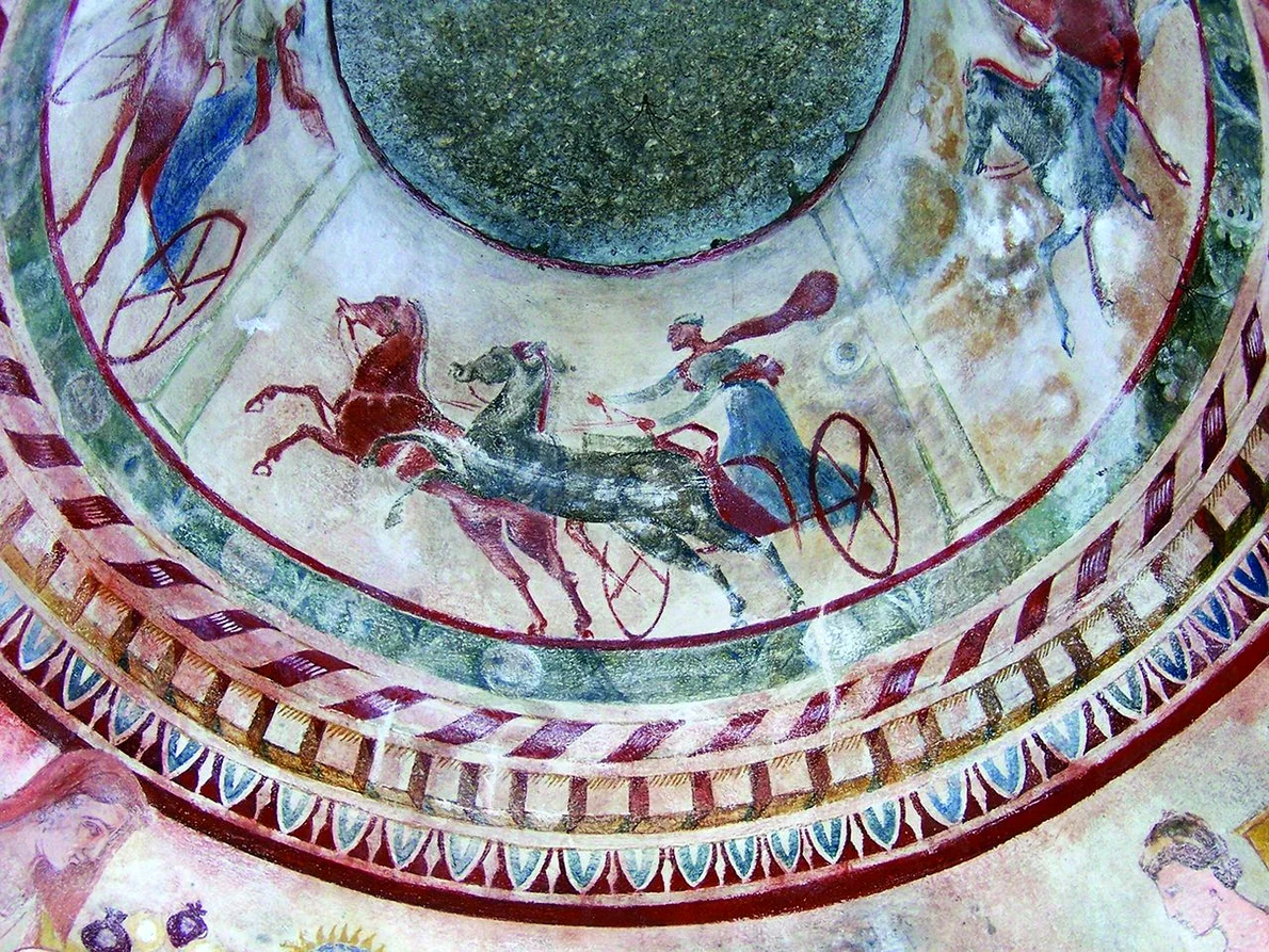 Car de curse, reproducere din Mormântului Tracic de la Kazanlâk (© Wikimedia Commons)