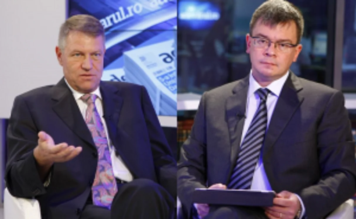 Klaus Iohannis şi Mihai Răzvan Ungureanu, în platoul Adevărul Live.