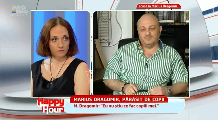 Marius Dragomir şi fosta lui soţie s-au confruntat în direct (captură: PRO TV)