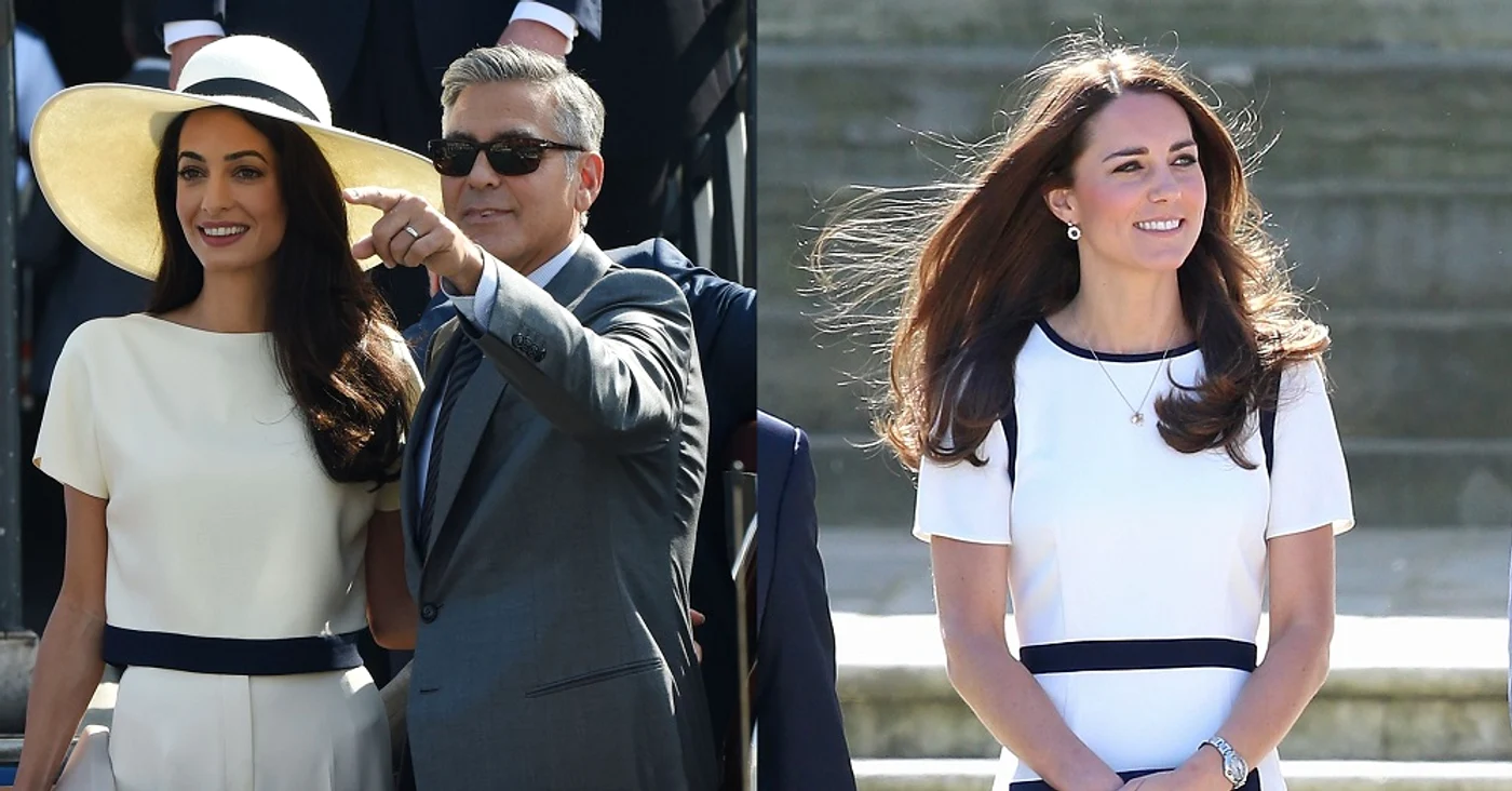 
    Ţinutele lui Amal sunt aproape identice cu cele ale lui KateFoto: Splashnews/Getty  