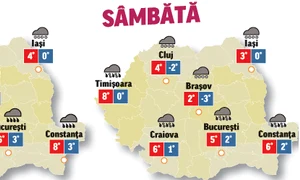 Prognoza meteo pentru următoarele două zile anunță ploi și lapoviță în toată țara jpeg