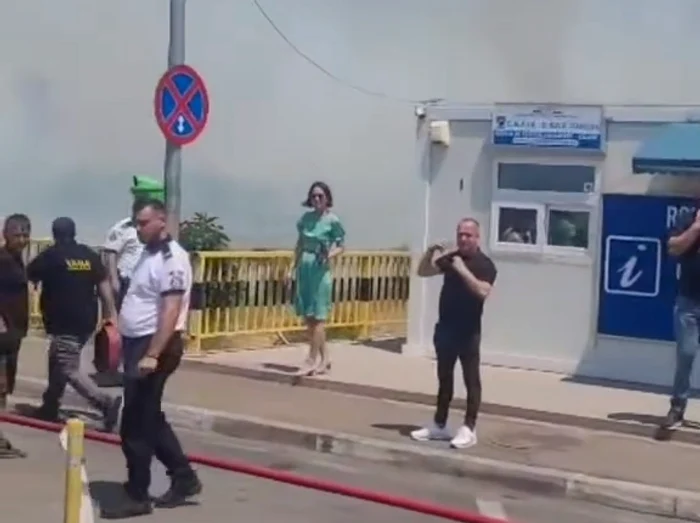 Incendiu în Vama Calafat FOTO: Captura video