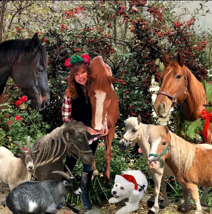 Victoria Principal, 71 de ani, Crăciun cu animale - foto Instagram