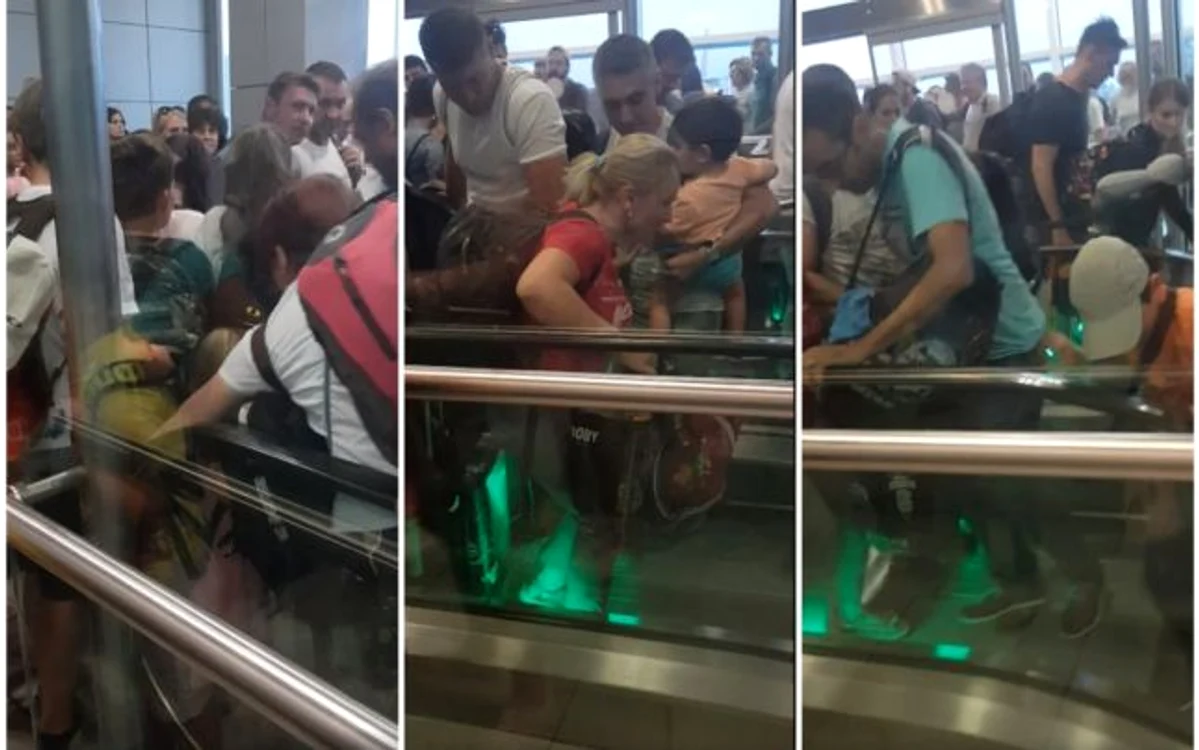 Oamenii s-au bulucit pe scările rulantefoto: captură video Facebook