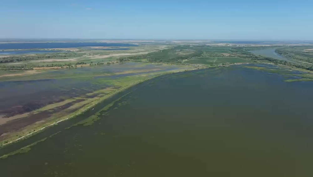 Situație critică într-o comună din Delta Dunării. Digul de protecție a cedat, zeci de hectare de teren sunt inundate VIDEO