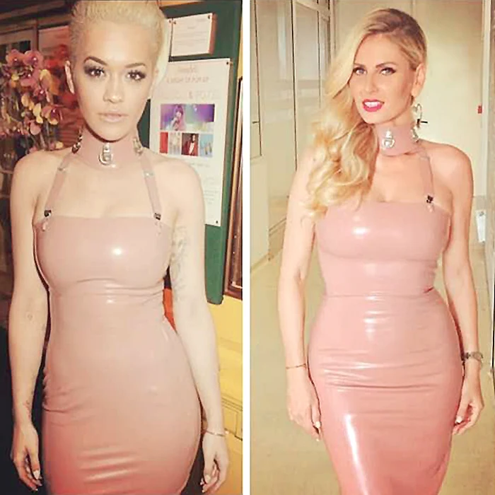 
    Ţinuta din latex, pe care o poartă Rita (stânga) şi  Andreea Bănică, e în mare vogă Foto: arhiva personala  