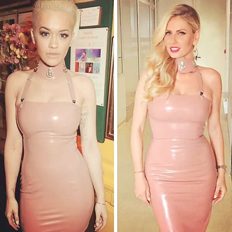 
    Ţinuta din latex, pe care o poartă Rita (stânga) şi  Andreea Bănică, e în mare vogă Foto: arhiva personala  