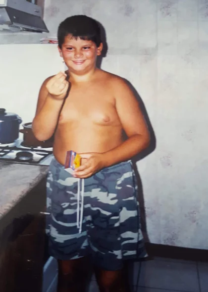 Așa arăta Florin Damsa în copilărie. Avea 80 de kilograme