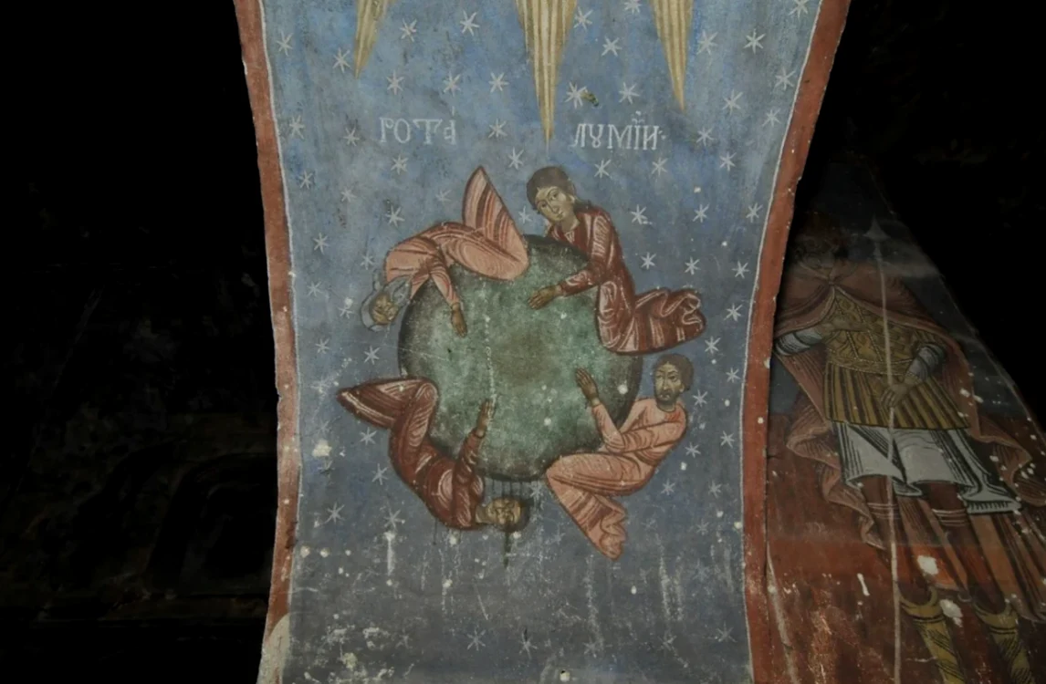„Roata Lumii”, pictura plină de mister din Biserica Sf Nicolae din Brașov. Foto: Adevărul
