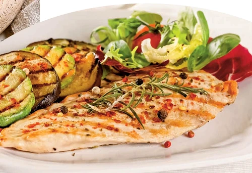 pipet de pui la grataar cu vinete si dovleecei jpg