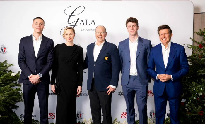 David Popovici, alături de prințesa și prințul de Monaco FOTO: Facebook/David Popovici