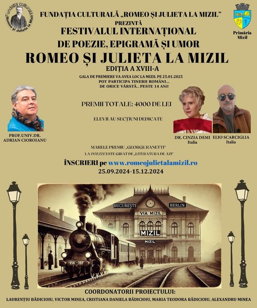 Romeo și Julieta la Mizil, la majorat. Interviu cu profesorul Laurențiu Bădicioiu, coordonatorul Festivalului de poezie și epigramă
