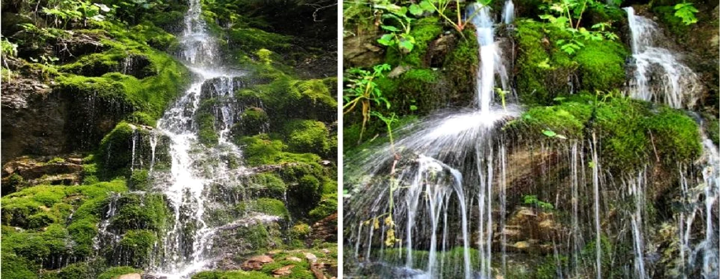 Cascada Verde - Borogeana, de pe Cheile Latoriţei - Vâlcea, Foto: colaj