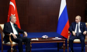Vladimir Putin si Recep Tayyip Erdogan la un summit în Kazahstan FOTO EPA EFE jpg