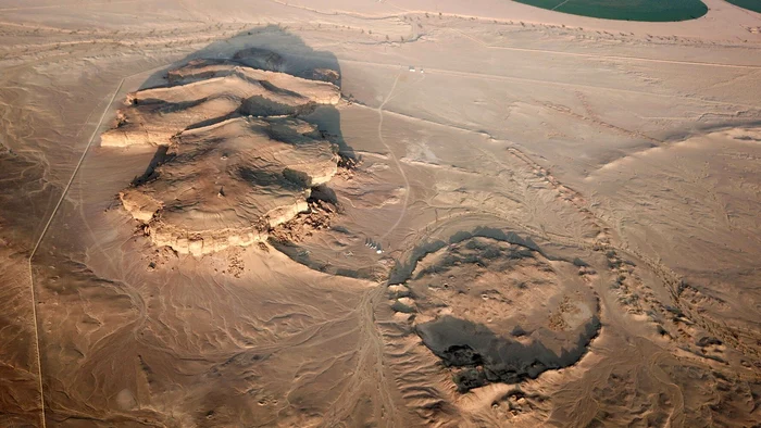 Fotografie aeriană a oazei Qurayyah (© Marta Luciani, Qurayyah Joint Archaeological Project CCBY 4.0
