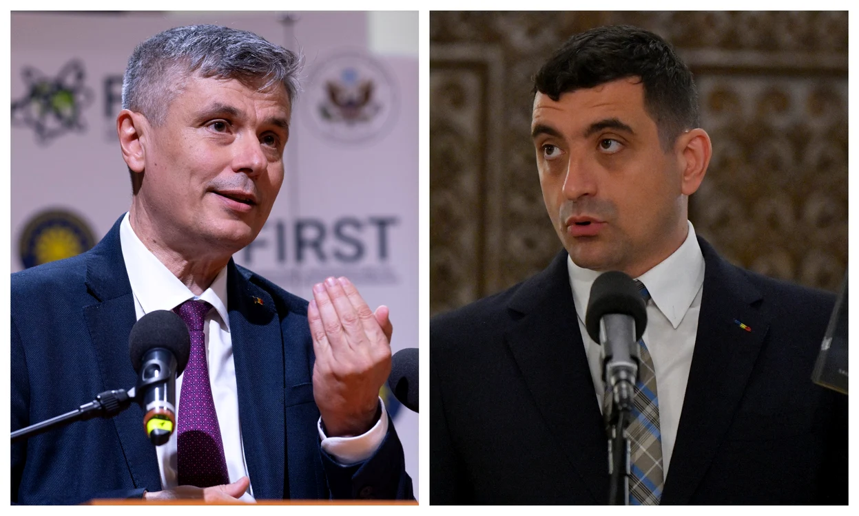 Eurodeputatul PNL Virgil Popescu și George Simion FOTO Mediafax