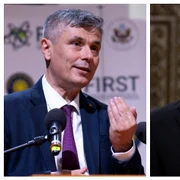 Virgil Popescu și George Simion FOTO Mediafax 