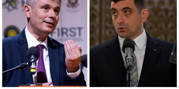 Virgil Popescu și George Simion FOTO Mediafax 