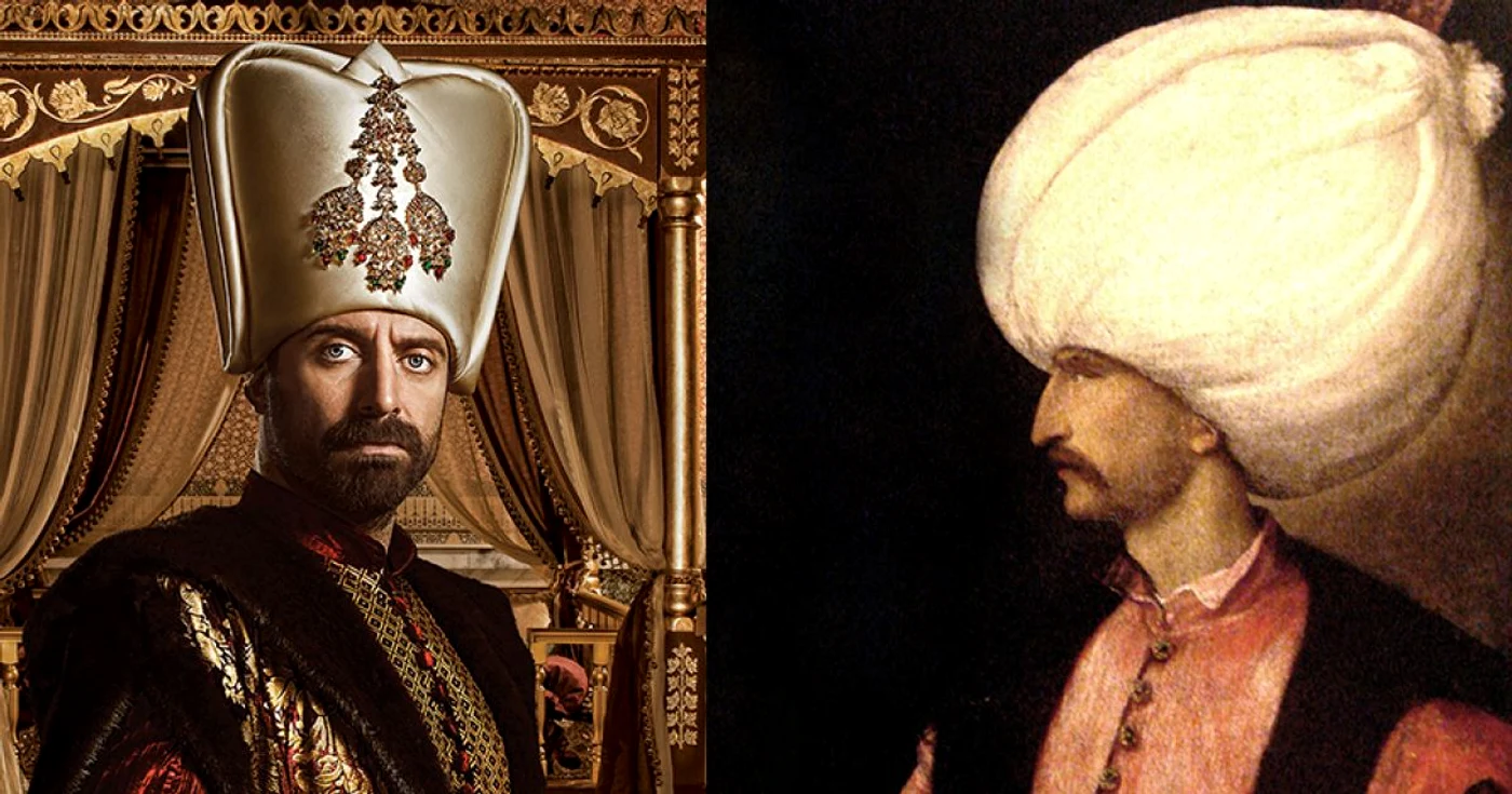 Imagine din film şi imaginea pictată a lui Suleyman Magnificul