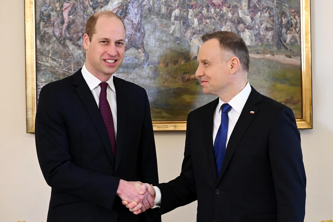 Prințul William, întâlnire cu președintele polonez Andrzej Duda FOTO Profimedia 