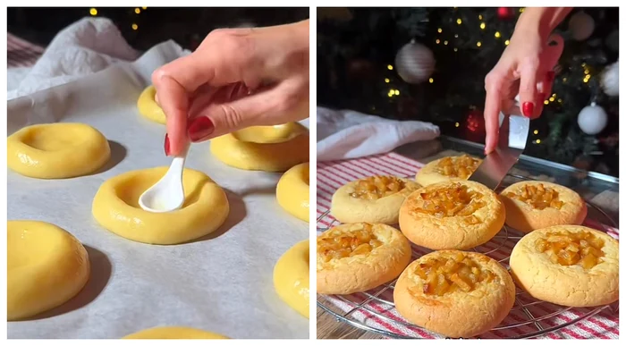 Biscuiți cu umplutură de mere / FOTO: Colaj captură video TikTok