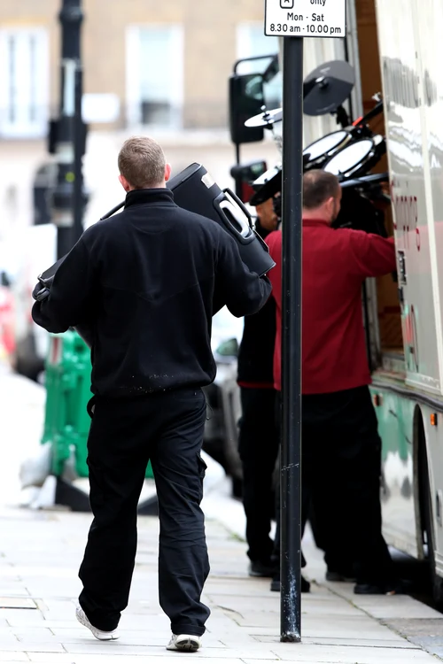 Moving vans are seen outside Janet Jackson's house in London jpeg