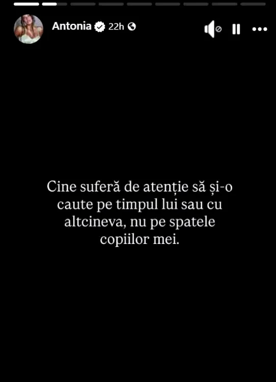 Mesajul transmis de Antonia pe Instagram