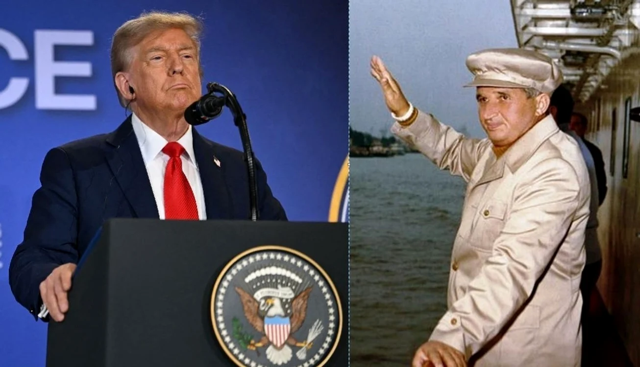 Donald Trmp a fost comparat cu Nicolae ceauşescu. FOTO: colaj Adevărul