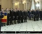 Marcel Ciolacu, Nicolae Văcăroiu, Viorica Dăncilă, Adrian Năstase, Alexandru Mironov, Emil Constantinescu la funeraliile de stat ale lui Ion Iliescu la Palatul Cotroceni. FOTO: captură de ecran