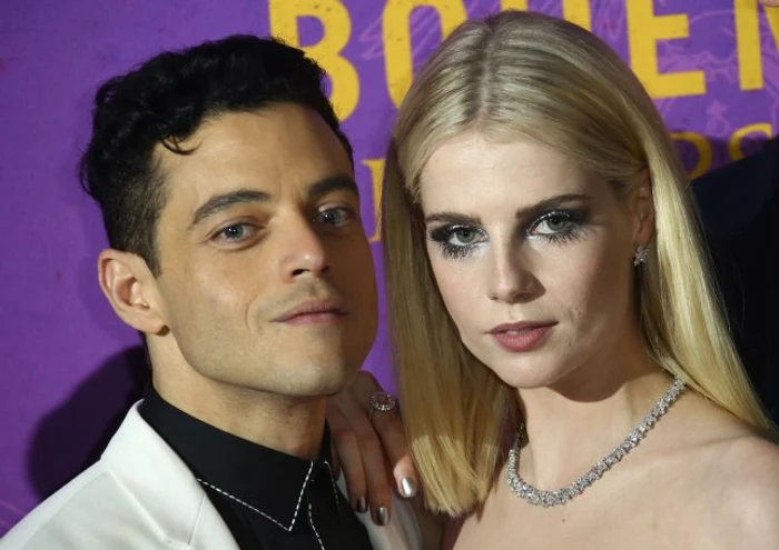 Rami şi Lucy, intepretând rolul lui Freddie Mercury şi al iubitei sale, Mary