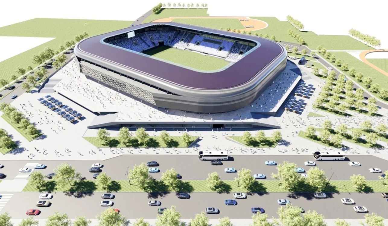 Proiectul viitorului stadion „Nicolae Dobrin” (FOTO: Facebook)