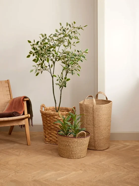 Optează pentru ghivece din răchită.