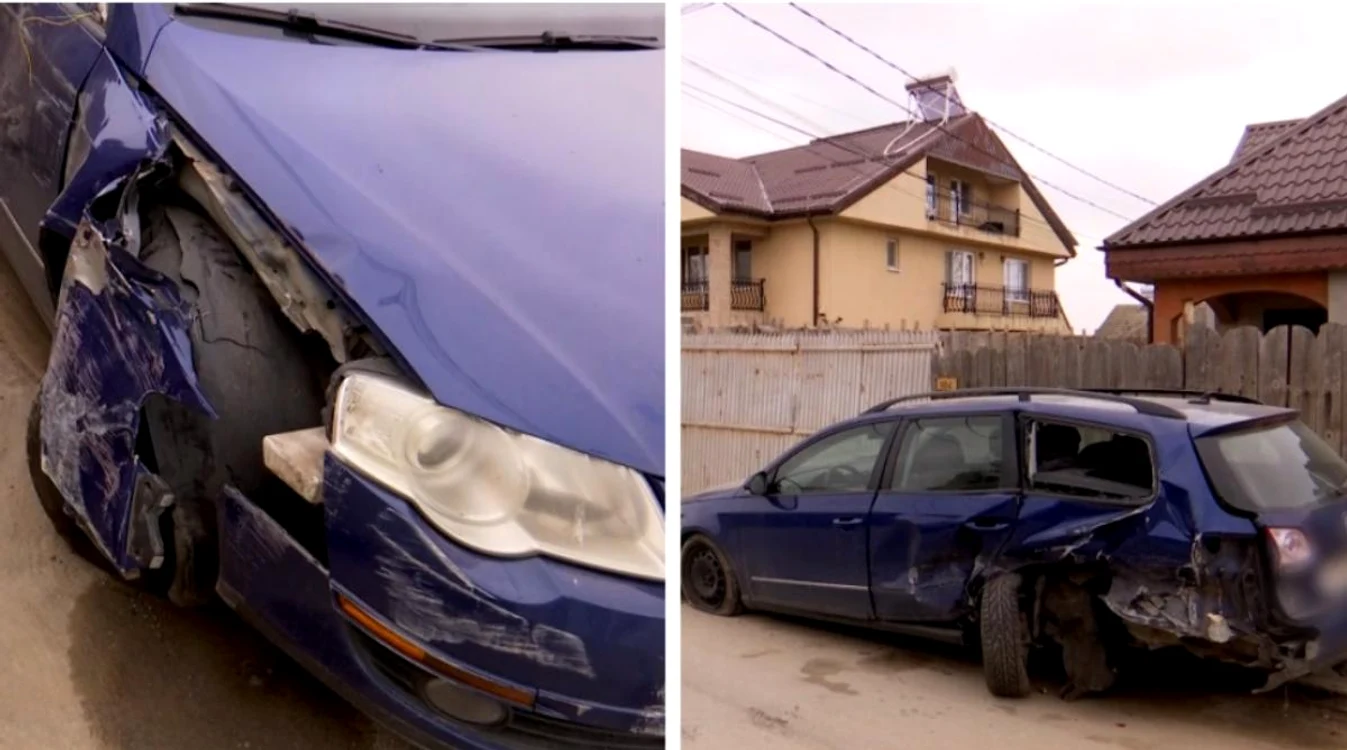 Mașina implicată în accident Foto: captură Observatornews.ro