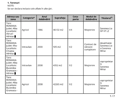 Declarația de avere a Liei Savonea Foto/ICCJ.ro