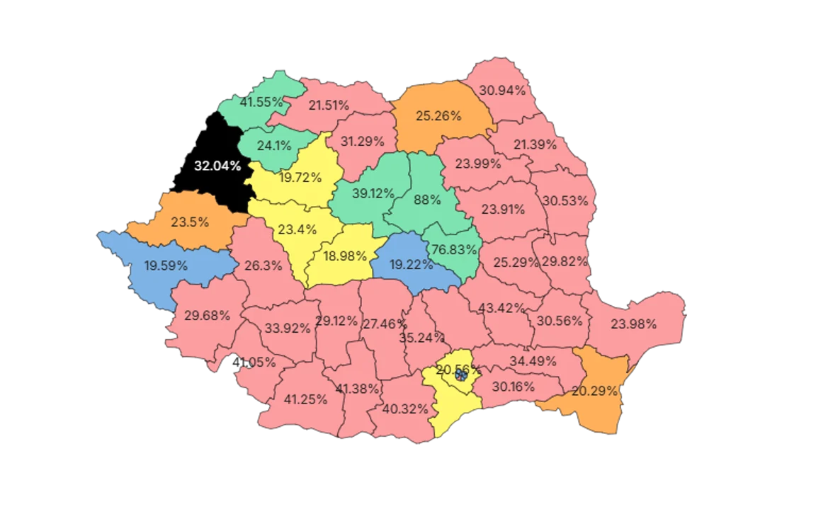 Hartă județe FOTO: AEP