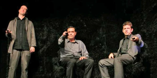 Şerban Pavlu, Gigi Ifrim şi Vlad Zamfirescu, în spectacolul „Artă“