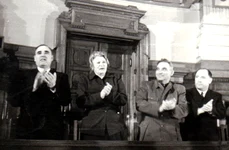 Gheorghe Gheorghiu-Dej, Ana Pauker, Vasile Luca și Teohari Georgescu (© „Fototeca online a comunismului românesc”, cota: 162(125)/1950)