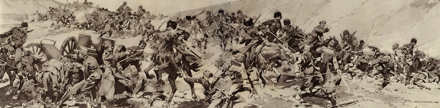 Cazaci înfruntând trupe turceşti (1916)