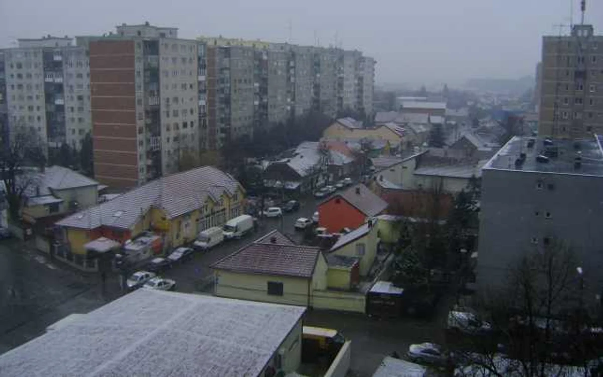 În Arad ninge și la această oră