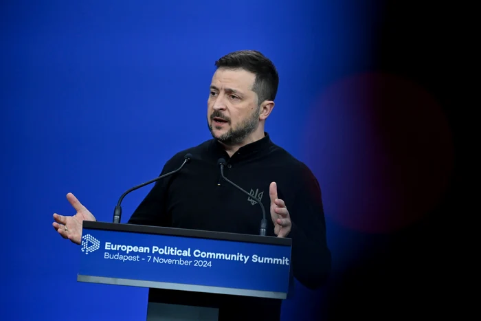 Volodimir Zelenski la summitul Comunității Politice Europene de la Budapesta FOTO EPA-EFE