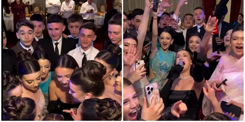 Scandal după un banchet de clasa a VIII-a: elevi surprinși cântând pe versuri nepotrivite vârstei. Alin Dincă, Trooper: „Copiii ăștia sunt după chipul și asemănarea părinților” FOTO: captură video Facebook