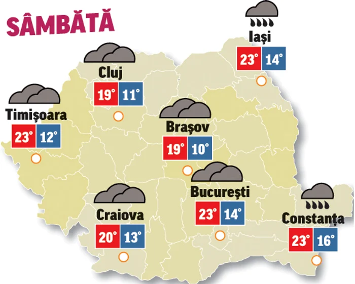 Prognoza meteo 22 august anunță vreme închisă și ploi