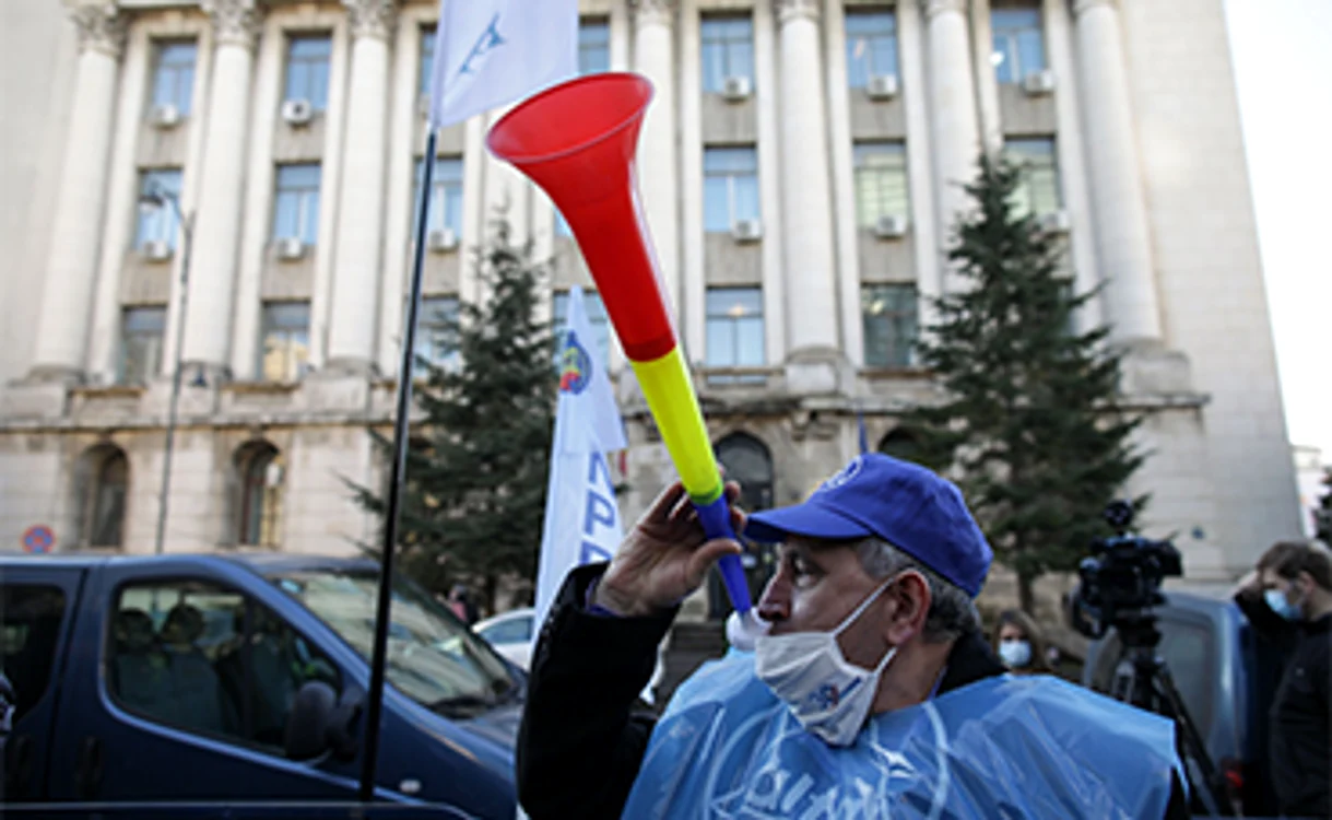 Sindicaliştii au protestat ieri în Bucureşti la adresa Executivului