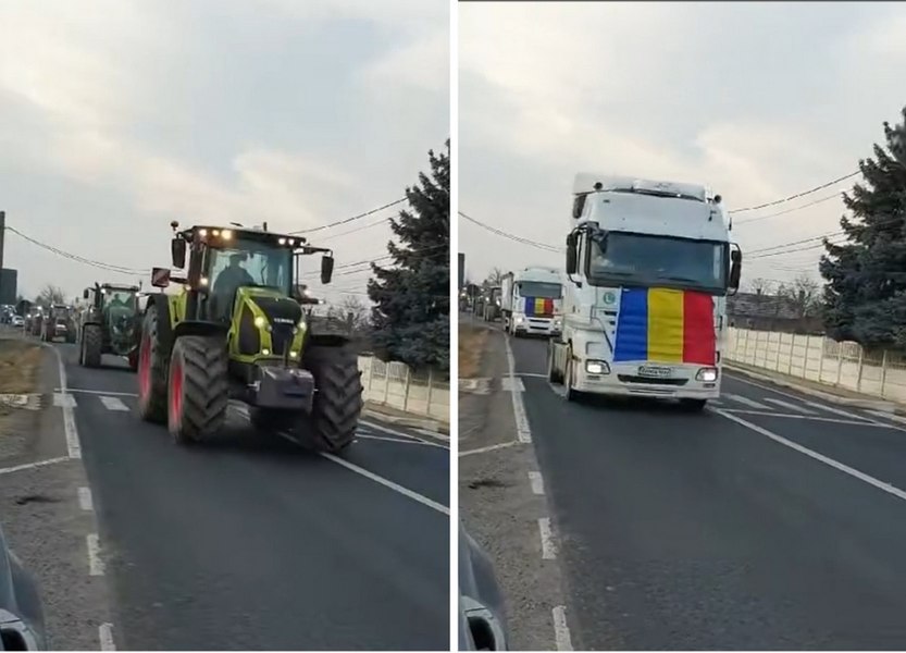 Protest uriaș în Bihor. Mesajul fermierilor către şoferii nemulţumiţi de blocarea drumurilor: „Pâinea ta e din grâul nostru!"