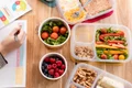 top view delicious meal boxes work concept jpg