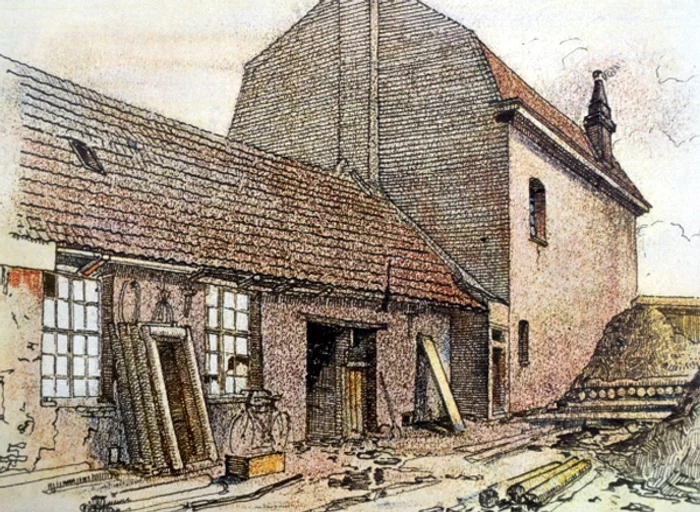 Pictură realizată de Adolf Hitler, în timpul Primului Război Mondial