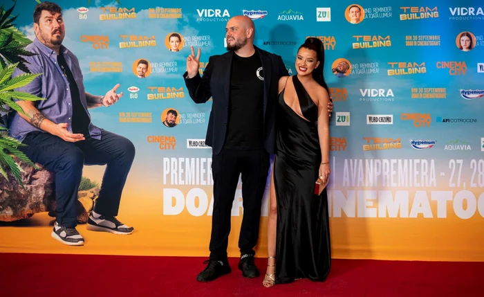 Matei Dima și Anca Diniciu, la premiera filmului „Teambuilding“