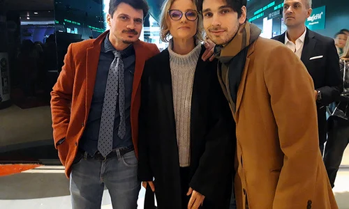 Emilian Oprea, Lia Bugnar și Anghel Damian la premiera filmului „Miami Bici”, pe 22 februarie 2020 jpeg