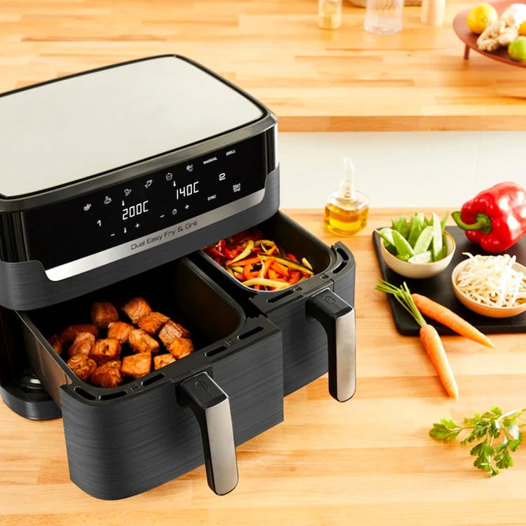 Tefal Dual Easy Fry & Grill EY905B10, air fryer premium cu două compartimente